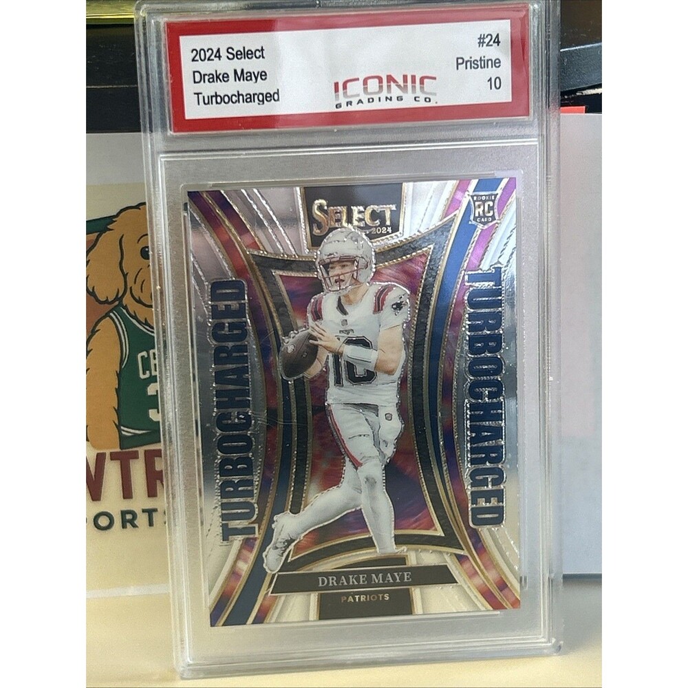 2024 Panini Select Drake Maye Patriots Turbocharged Rookie Insert Gem Mint 10